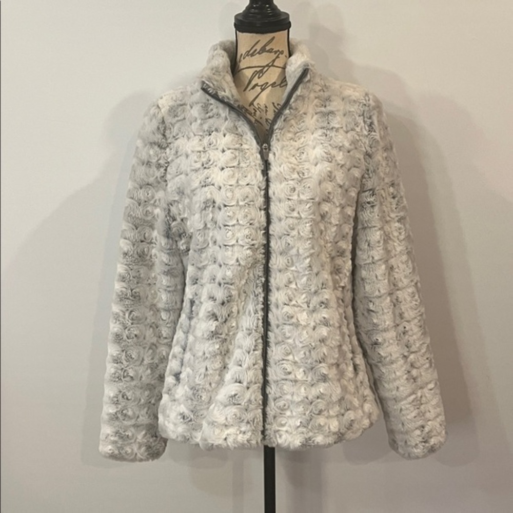 Krimson Klover ‘Katia’ plush fleece zip front jacket L